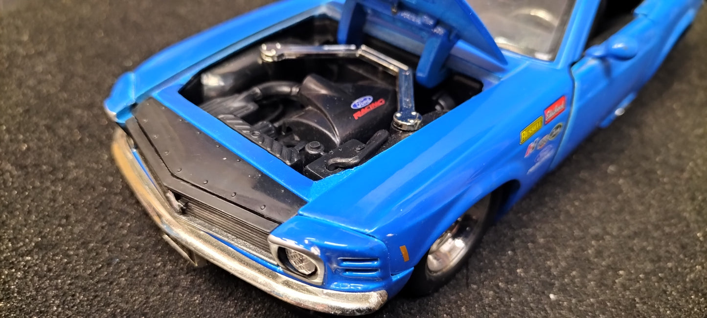 Jada Toys 1/24 Ford Mustang Boss 1970 Blue Edelbrock Race Big Time Muscle USED