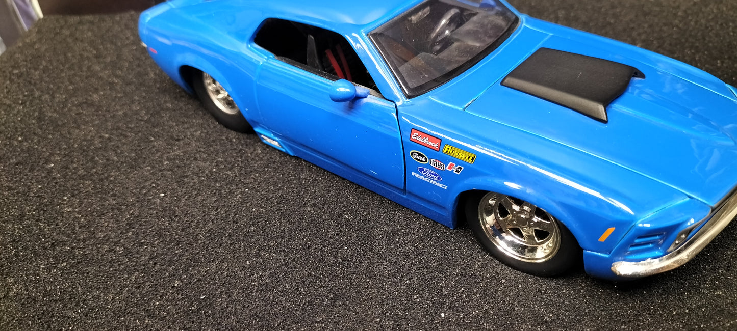 Jada Toys 1/24 Ford Mustang Boss 1970 Blue Edelbrock Race Big Time Muscle USED