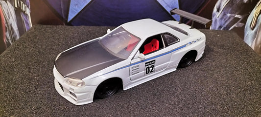 Jada Toys 1/24 Nissan Skyline GT-R R34 Bomex White JDM USED