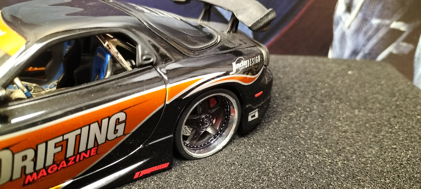 Jada Toys 1/24 Mazda RX-7 Drifting Cooper Black 1 Option-D JDM USED