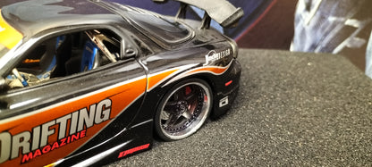 Jada Toys 1/24 Mazda RX-7 Drifting Cooper Black 1 Option-D JDM USED