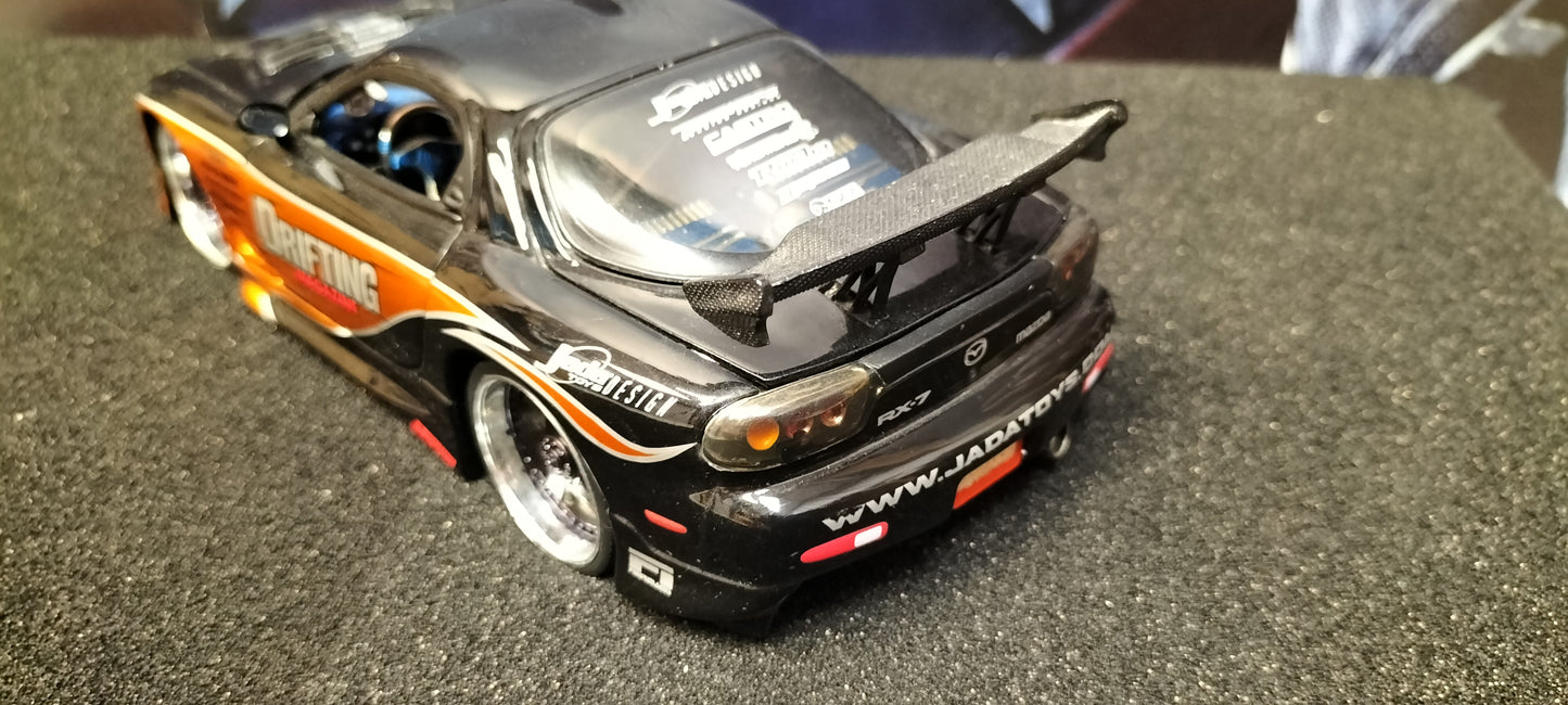 Jada Toys 1/24 Mazda RX-7 Drifting Cooper Black 1 Option-D JDM USED