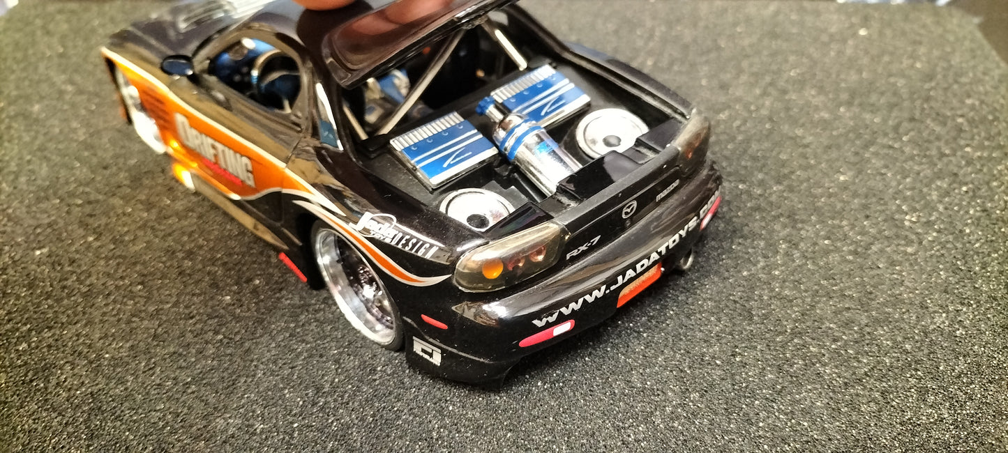 Jada Toys 1/24 Mazda RX-7 Drifting Cooper Black 1 Option-D JDM USED