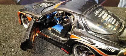 Jada Toys 1/24 Mazda RX-7 Drifting Cooper Black 1 Option-D JDM USED