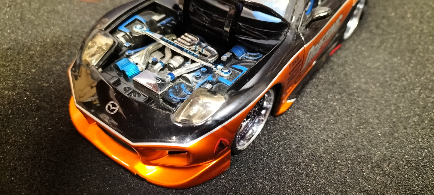 Jada Toys 1/24 Mazda RX-7 Drifting Cooper Black 1 Option-D JDM USED
