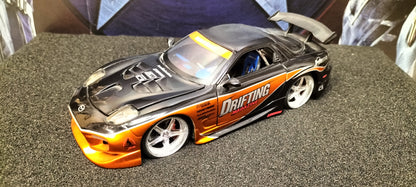 Jada Toys 1/24 Mazda RX-7 Drifting Cooper Black 2 Option-D JDM USED