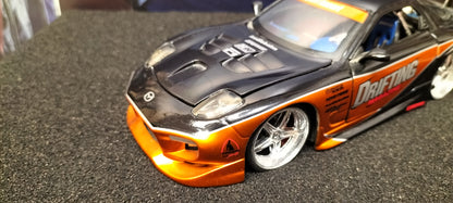 Jada Toys 1/24 Mazda RX-7 Drifting Cooper Black 2 Option-D JDM USED