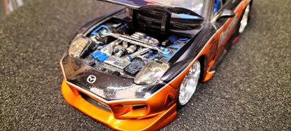 Jada Toys 1/24 Mazda RX-7 Drifting Cooper Black 2 Option-D JDM USED