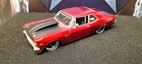 Maisto Design 1/24 Chevy Nova SS 1970 Candy Red USED