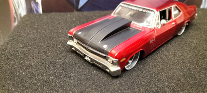 Maisto Design 1/24 Chevy Nova SS 1970 Candy Red USED