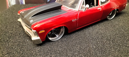 Maisto Design 1/24 Chevy Nova SS 1970 Candy Red USED