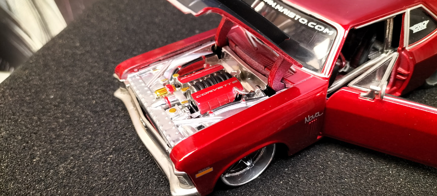 Maisto Design 1/24 Chevy Nova SS 1970 Candy Red USED