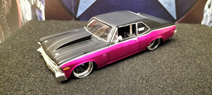 Maisto Design 1/24 Chevy Nova SS 1970 Purple Black USED