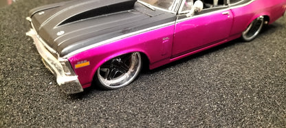 Maisto Design 1/24 Chevy Nova SS 1970 Purple Black USED
