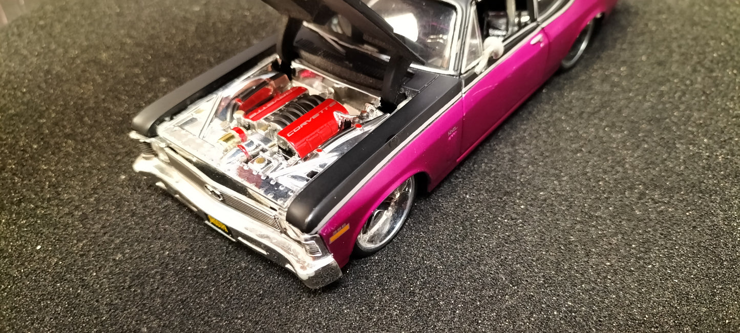 Maisto Design 1/24 Chevy Nova SS 1970 Purple Black USED