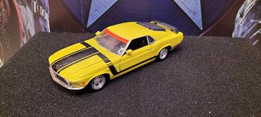 Maisto Design 1/24 Ford Mustang 1970 Boss 302 Light Yellow USED WEELY