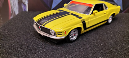 Maisto Design 1/24 Ford Mustang 1970 Boss 302 Light Yellow USED WEELY