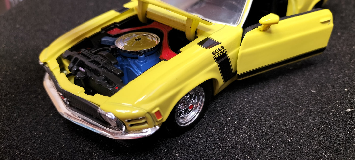 Maisto Design 1/24 Ford Mustang 1970 Boss 302 Light Yellow USED WEELY