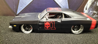 Maisto Design 1/24 Dodge Charger R/T 1969 Black Matt Skull USED