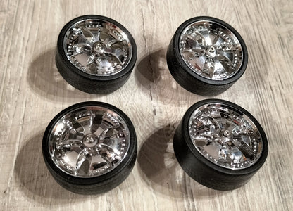 Custom Design 1/24 Koła ver.2 Chrome Spinner