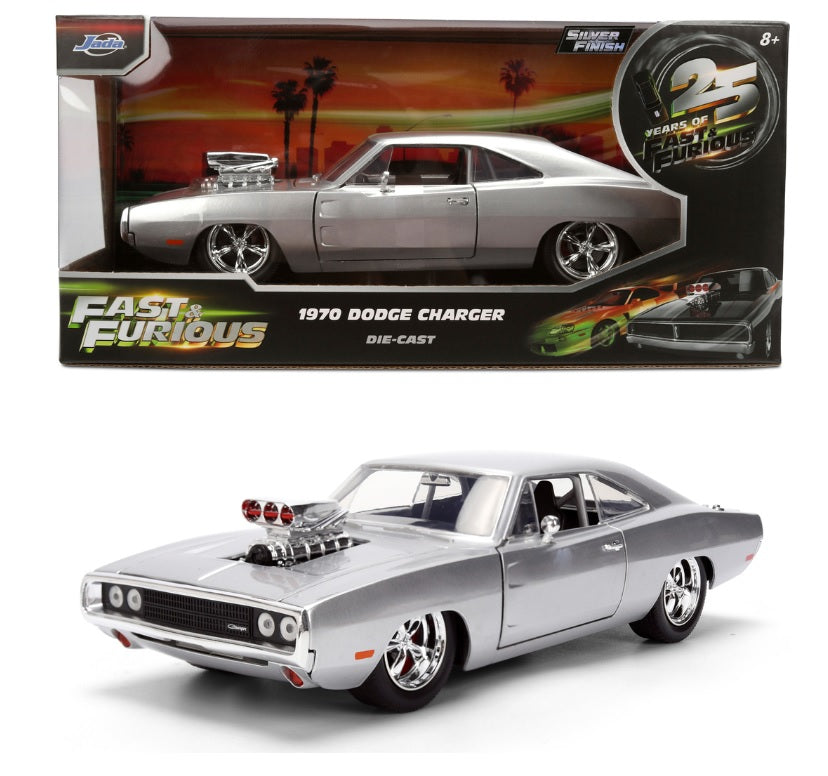 Jada Toys 1/24 Dodge Charger R/T Silver Fast & Furious wersja BRUSCH 25th Anniversary