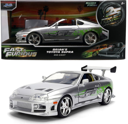 Jada Toys 1/24 Toyota Supra Silver Brian Fast & Furious wersja BRUSCH 25th Anniversary